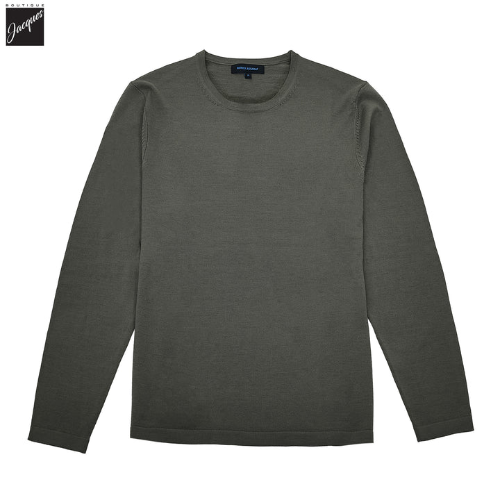Rosemary Green Extra-Fine Merino Crew Neck Sweater - Patrick Assaraf