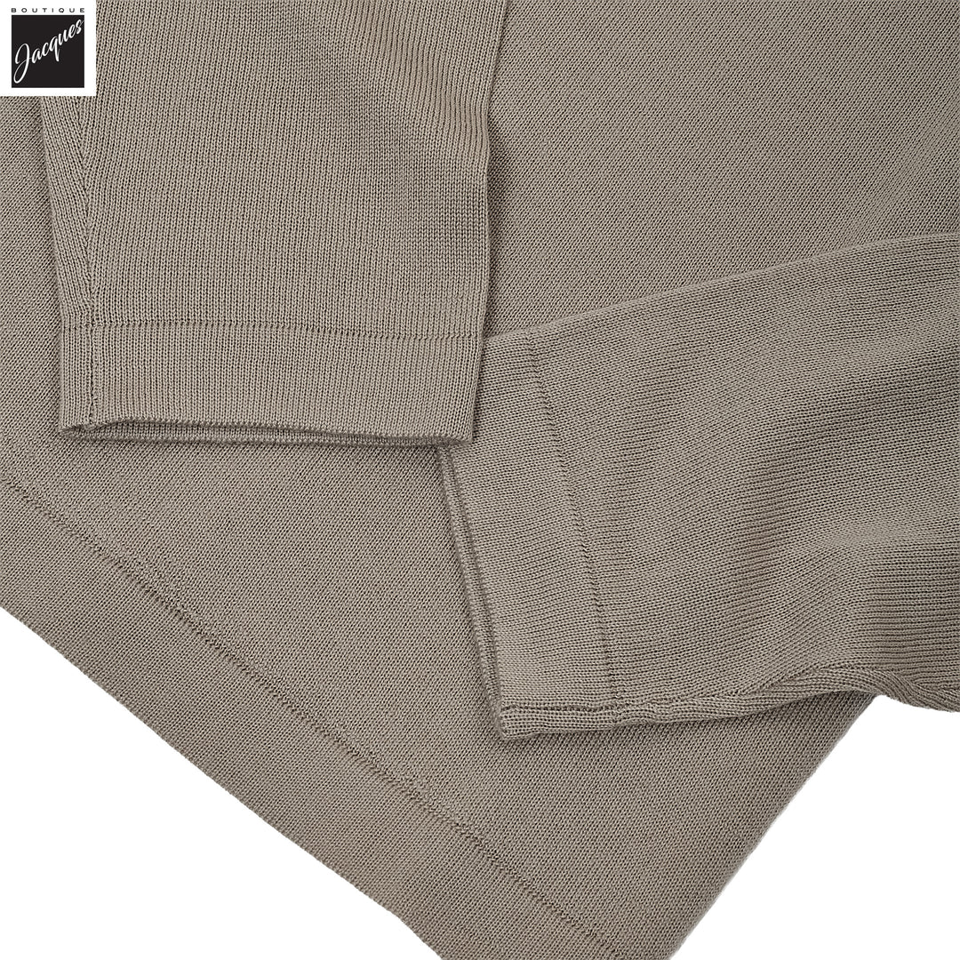 Putty Extra-Fine Merino Crew Neck Sweater - Patrick Assaraf