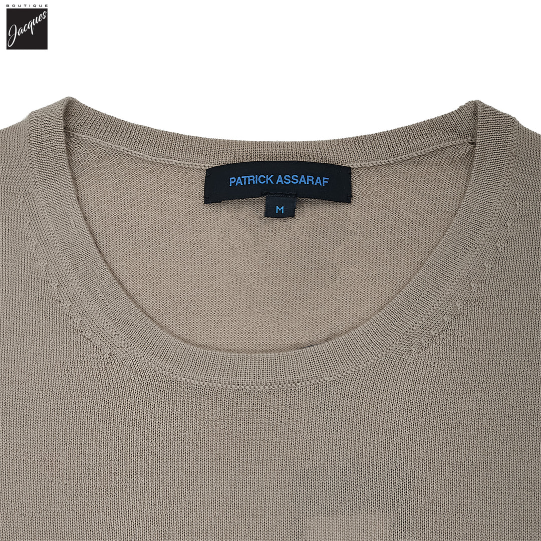 Putty Extra-Fine Merino Crew Neck Sweater - Patrick Assaraf