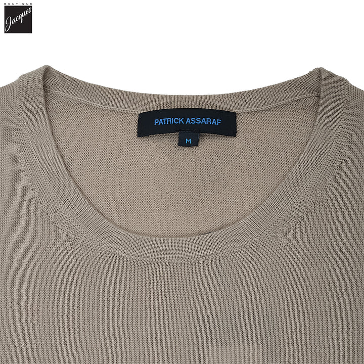 Putty Extra-Fine Merino Crew Neck Sweater - Patrick Assaraf
