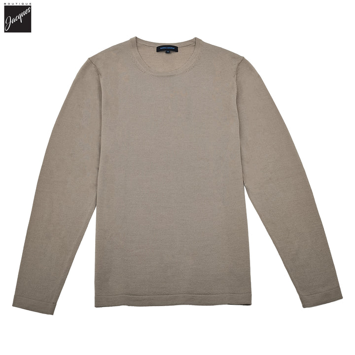 Putty Extra-Fine Merino Crew Neck Sweater - Patrick Assaraf