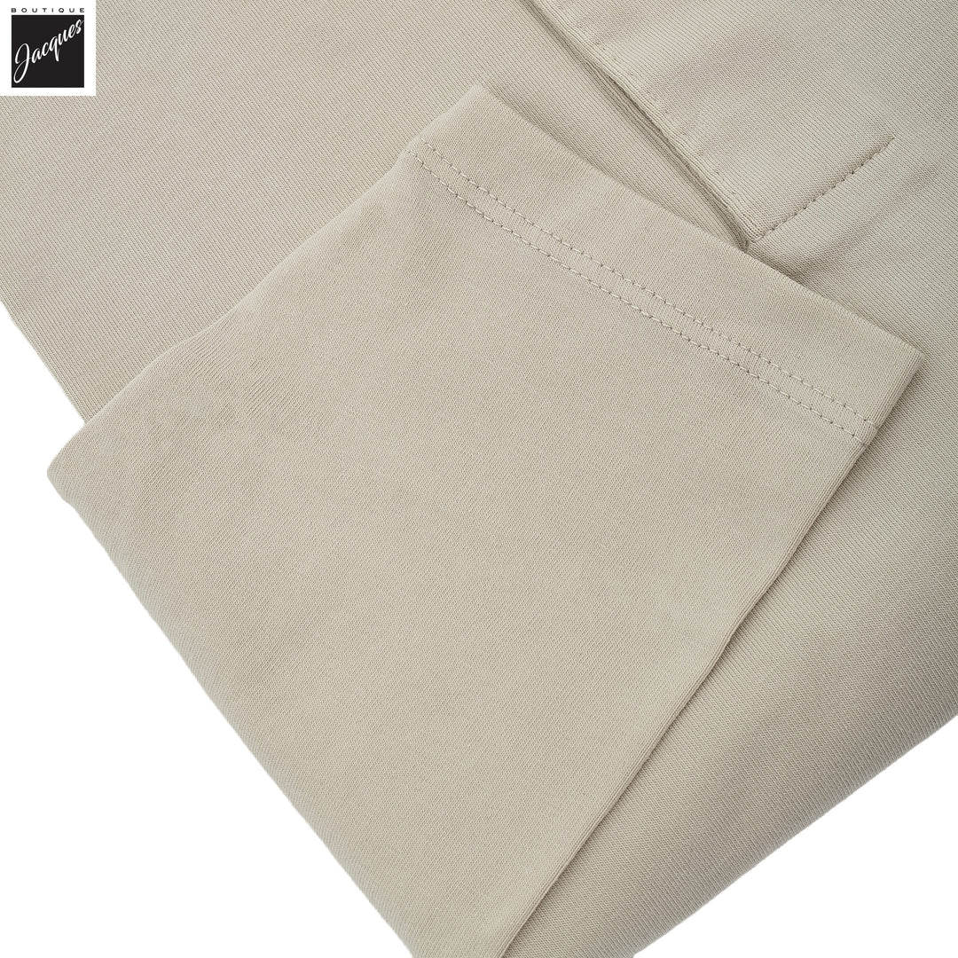 Frappé Beige Long Sleeve Pima Polo - Patrick Assaraf