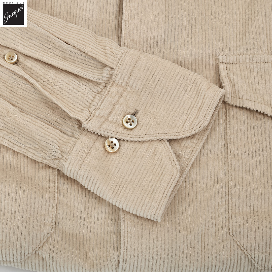 Light Beige Corduroy Slimline Overshirt - Stenströms