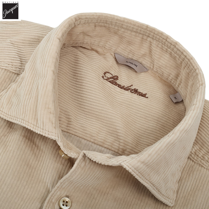 Light Beige Corduroy Slimline Overshirt - Stenströms