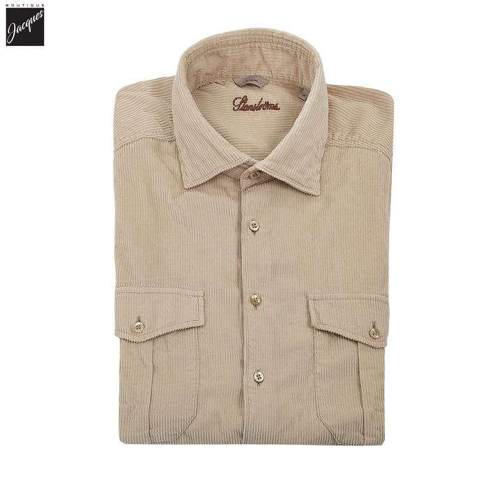 Light Beige Corduroy Slimline Overshirt - Stenströms