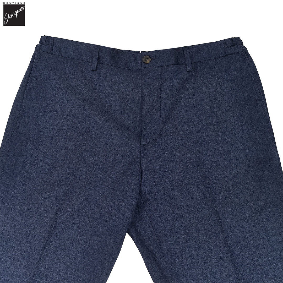 Blue Wool Stretch Prato Stretch Waistband Dress Pant - Jack Victor
