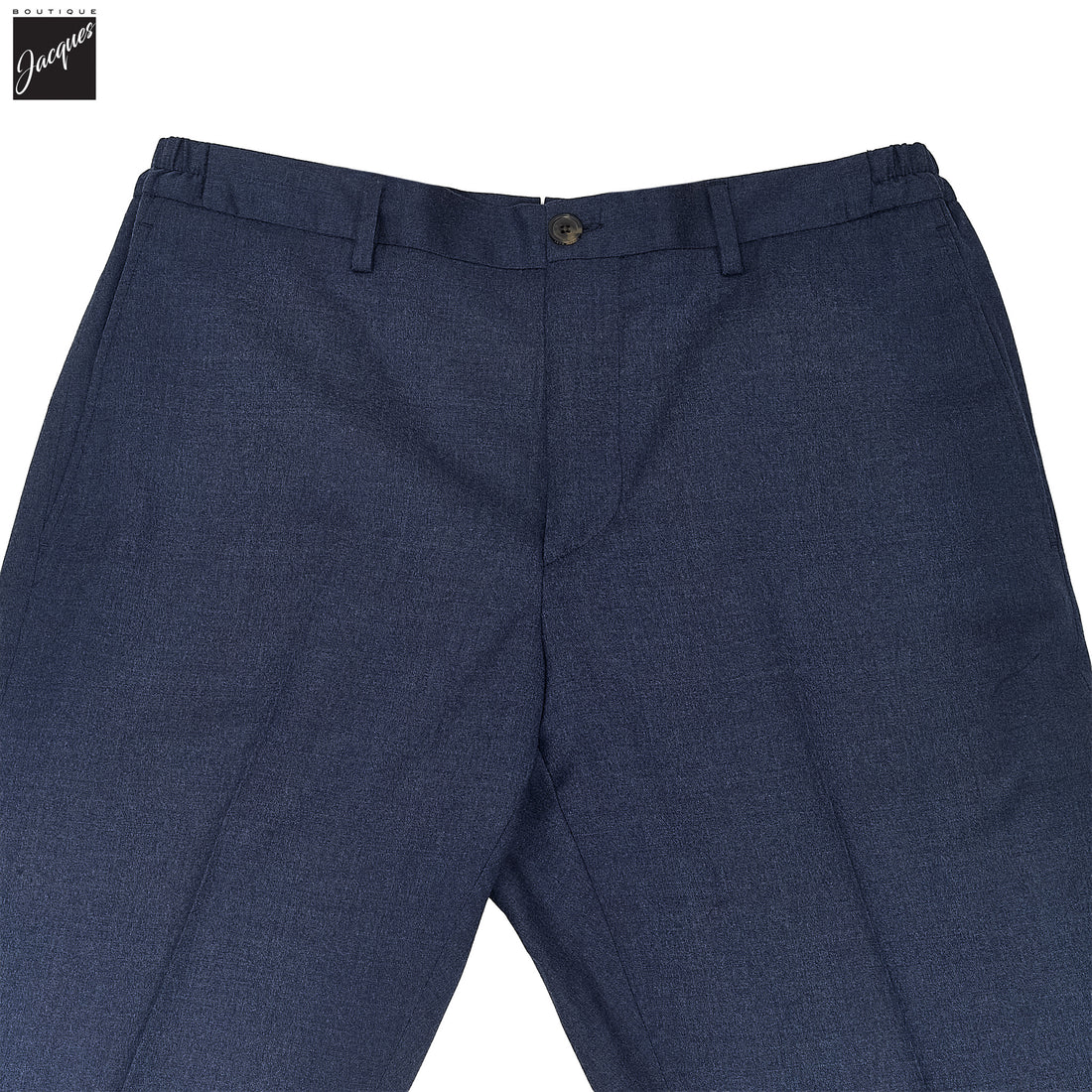 Blue Wool Stretch Prato Stretch Waistband Dress Pant - Jack Victor