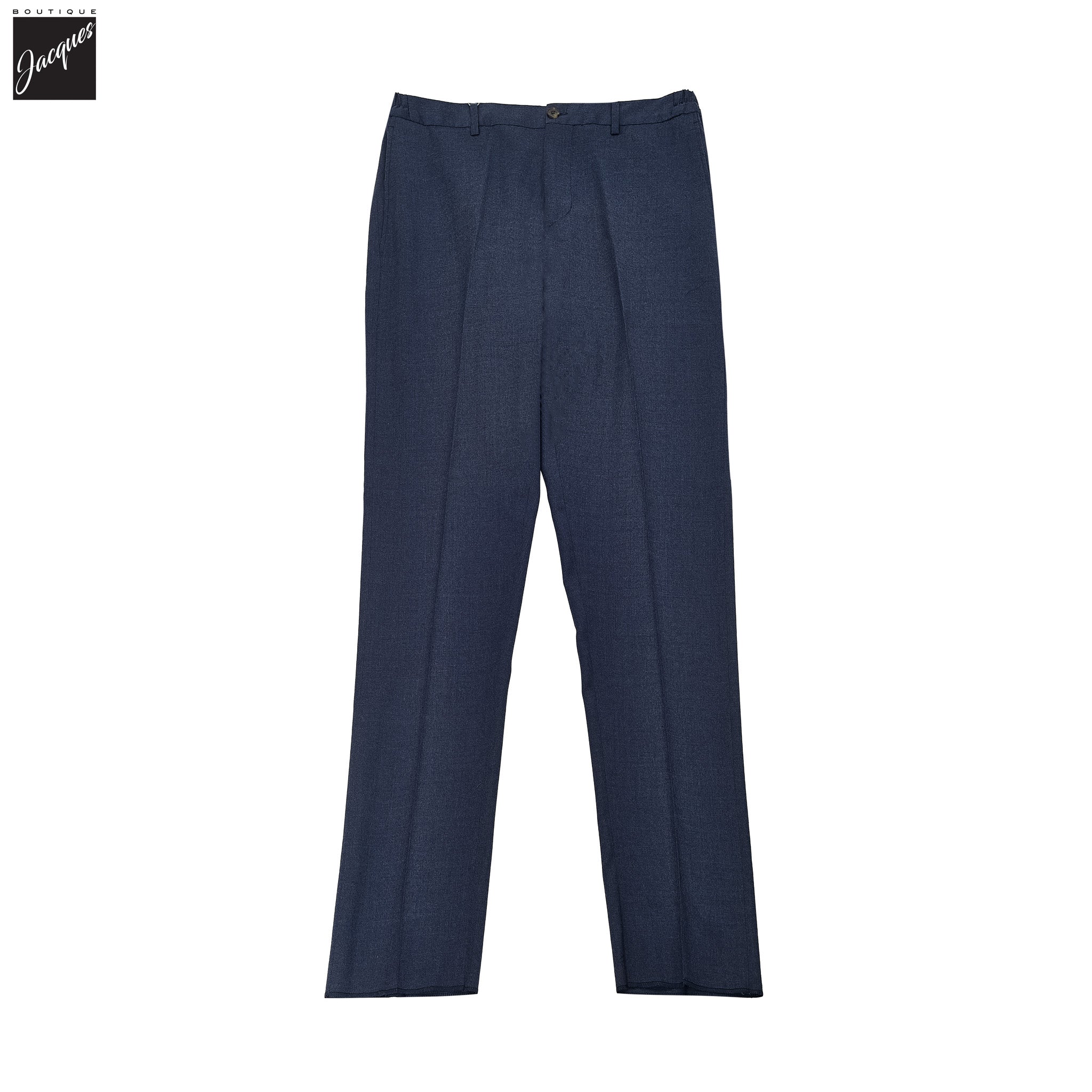 Blue Wool Stretch Prato Stretch Waistband Dress Pant - Jack Victor