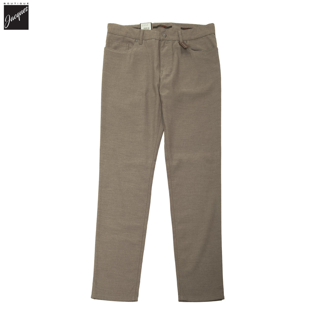 Tan Cotton Stretch Pipe Five Pocket Pants - ALBERTO