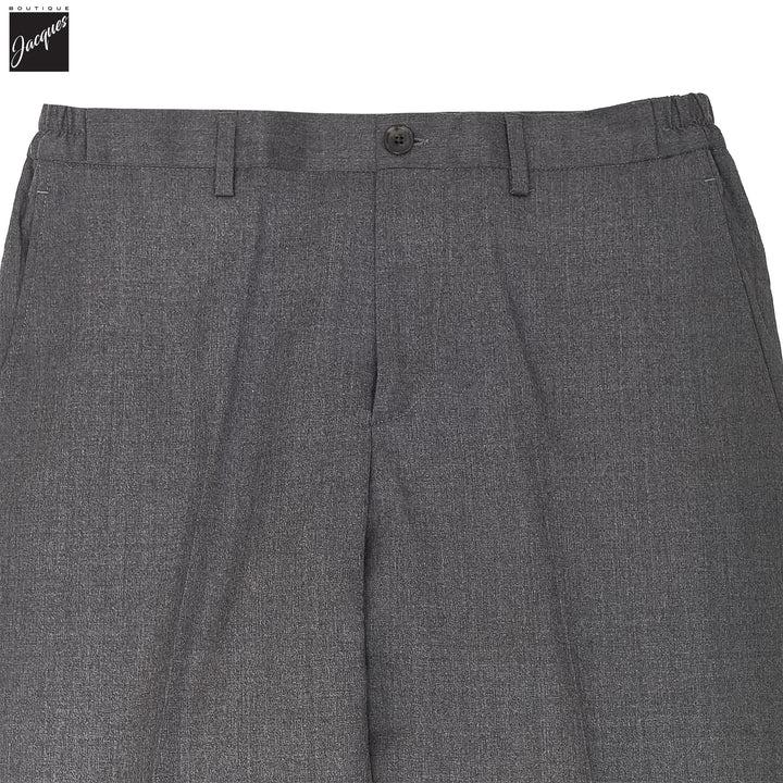 Gray Wool Stretch Prato Stretch Waistband Dress Pant - Jack Victor