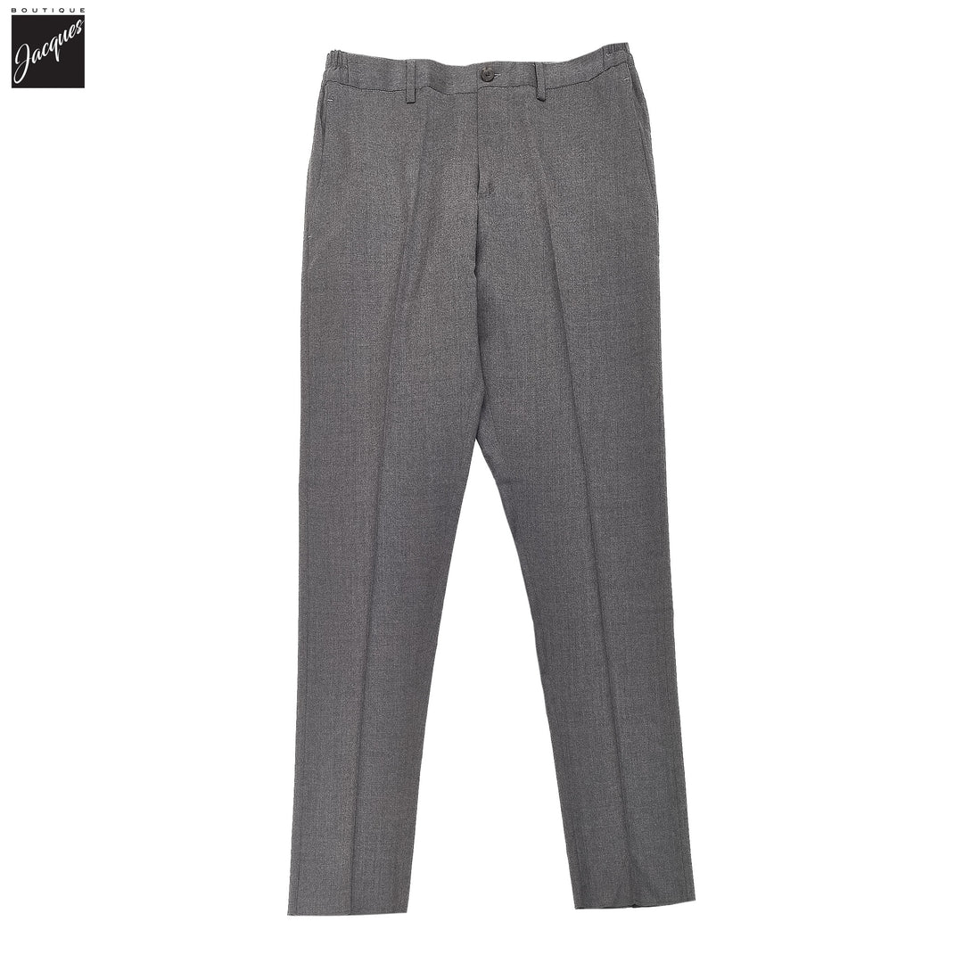 Gray Wool Stretch Prato Stretch Waistband Dress Pant - Jack Victor