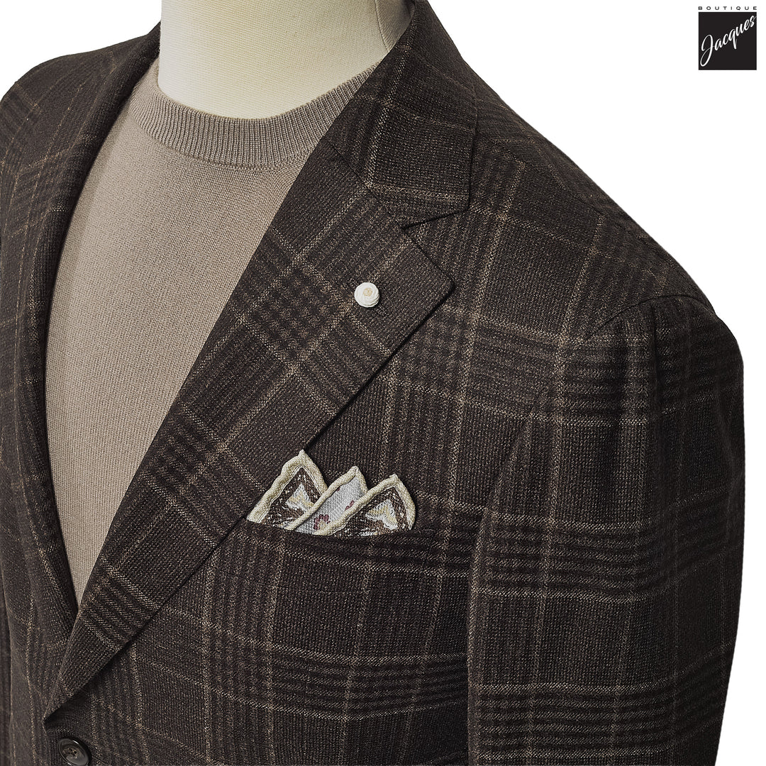 Brown Check Contemporary Dream Fit Wool Sport Jacket - Luigi Bianchi