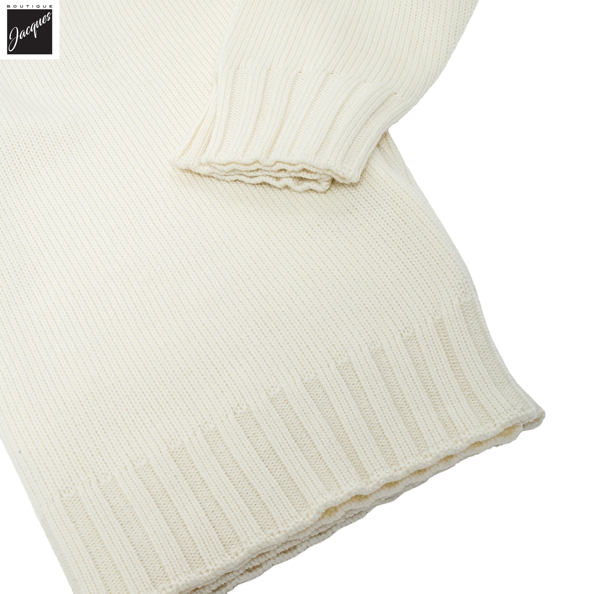 Milk Latte Extrafine Wool Half-Zip Sweater - FILIPPO DE LAURENTIIS