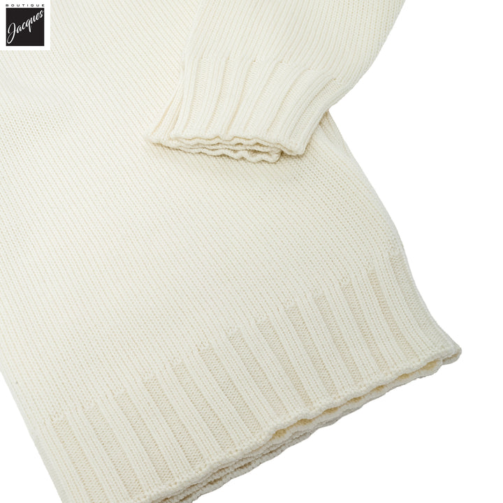 Milk Latte Extrafine Wool Half-Zip Sweater - FILIPPO DE LAURENTIIS