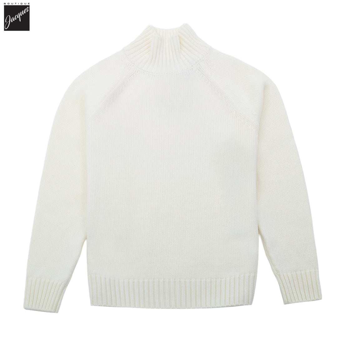 Ivory Wool Turtleneck Sweater - ELEVENTY