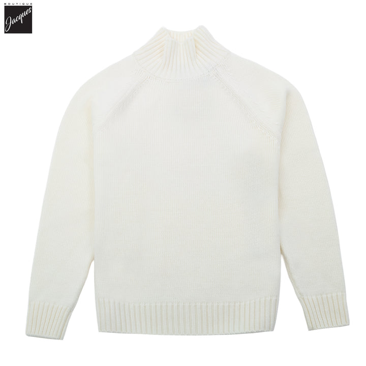 Ivory Wool Turtleneck Sweater - ELEVENTY
