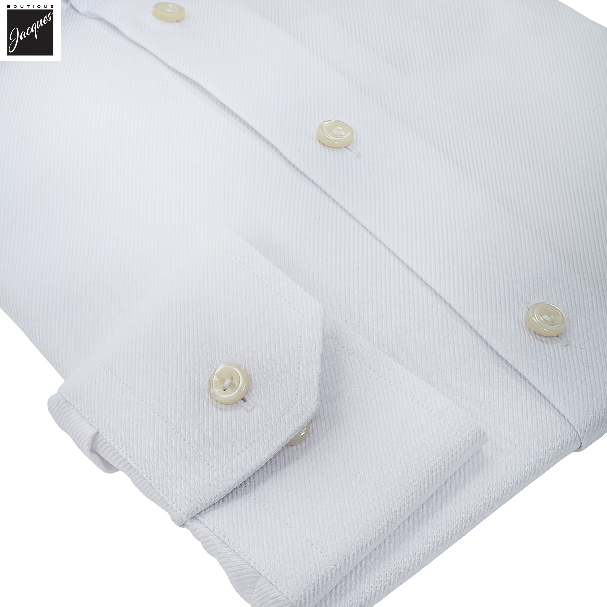 White Textured Twill Slim Fit Shirt - ETON