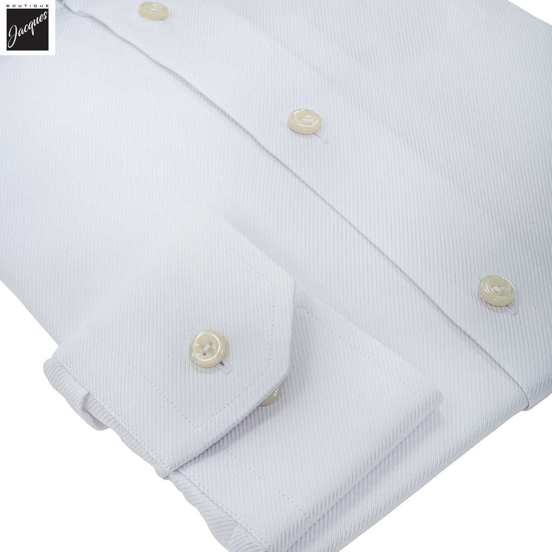 White Textured Twill Slim Fit Shirt - ETON