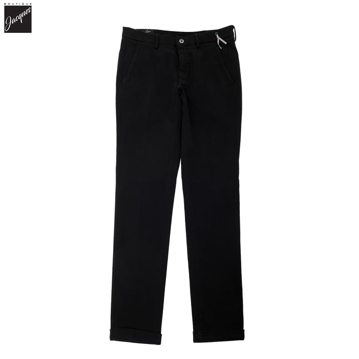 Black Twill Stretch Slim Fit Chino - Mason's