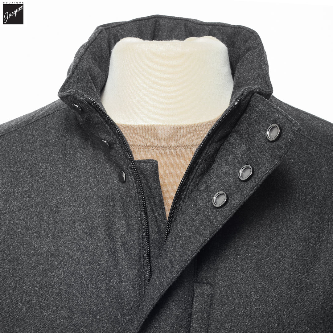 Gray Technical Cashmere Car Coat - Corneliani