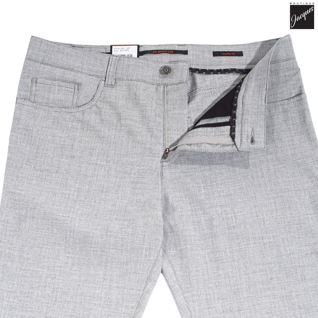Light Gray Structure Ceramica Pipe Five Pocket Pants - ALBERTO
