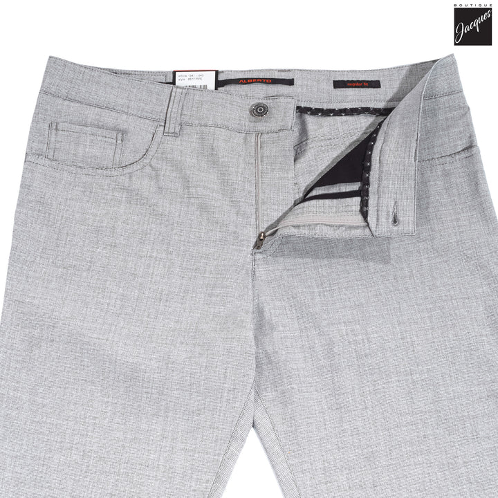 Light Gray Structure Ceramica Pipe Five Pocket Pants - ALBERTO