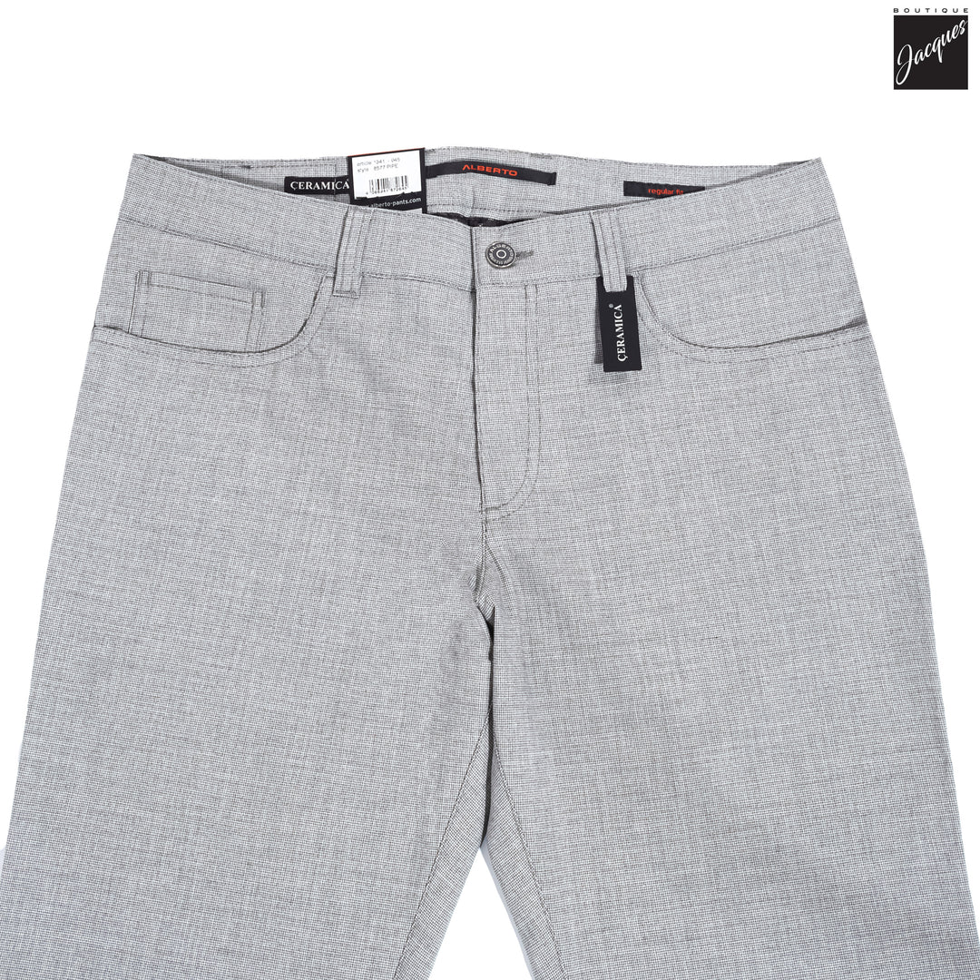 Light Gray Structure Ceramica Pipe Five Pocket Pants - ALBERTO