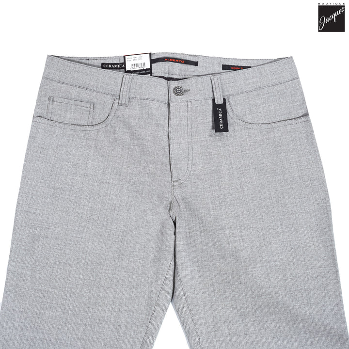 Light Gray Structure Ceramica Pipe Five Pocket Pants - ALBERTO