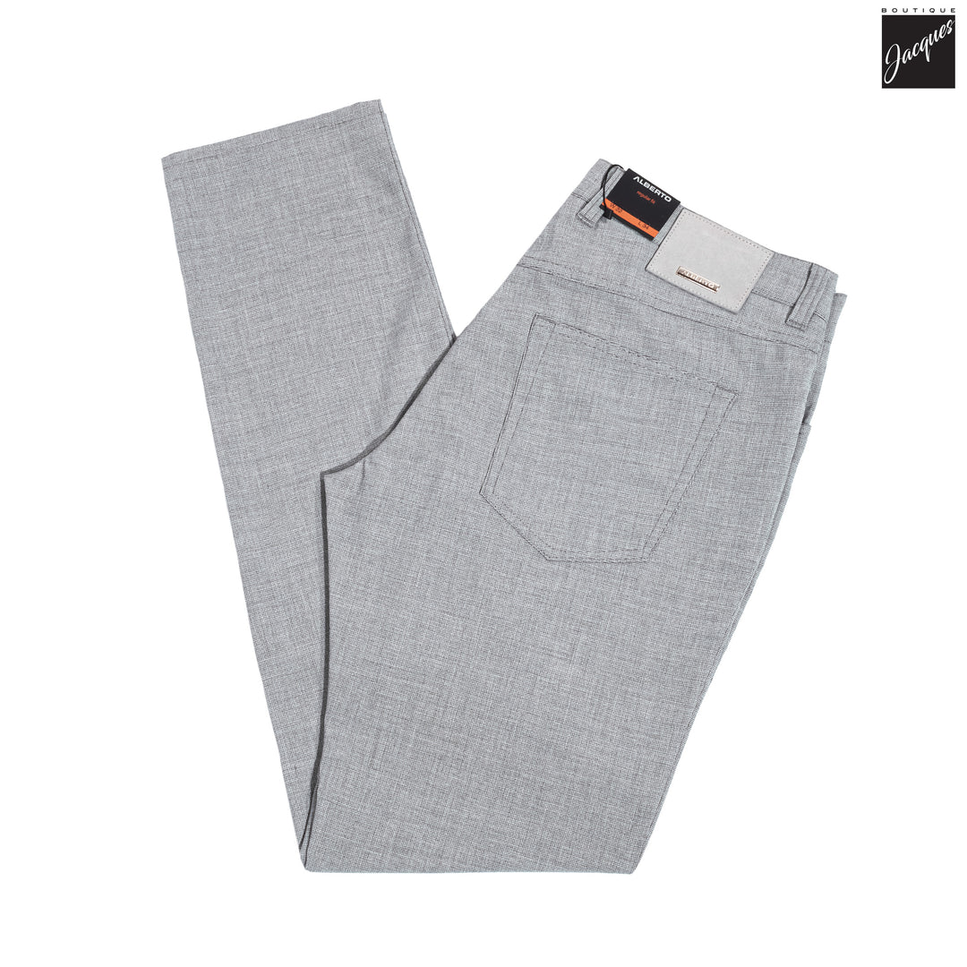 Light Gray Structure Ceramica Pipe Five Pocket Pants - ALBERTO