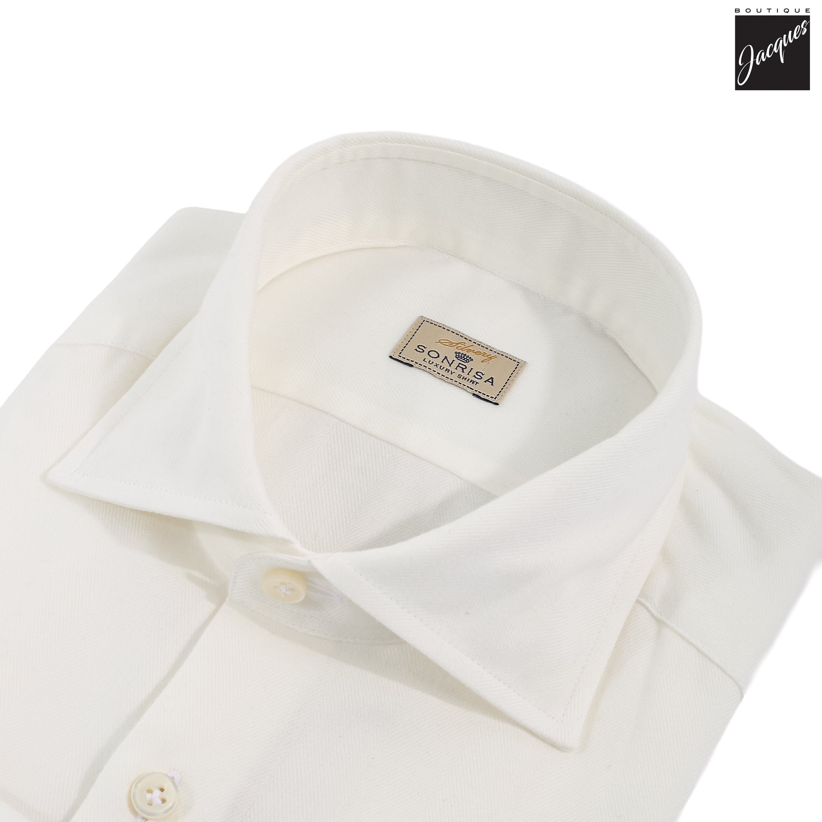 Off White Semi-Solid Lux Cotton-Lyocell Flannel Shirt - SONRISA
