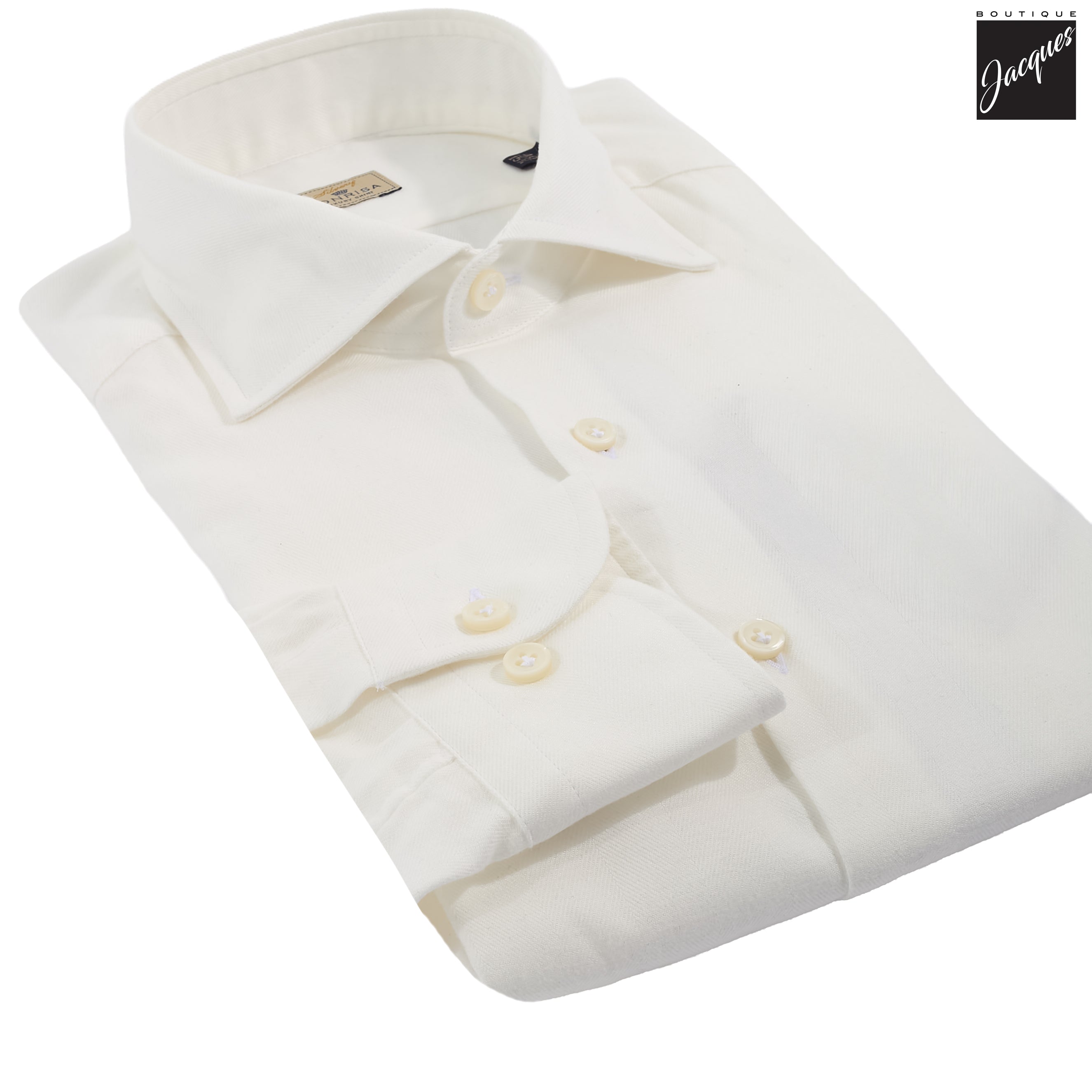 Off White Semi-Solid Lux Cotton-Lyocell Flannel Shirt - SONRISA