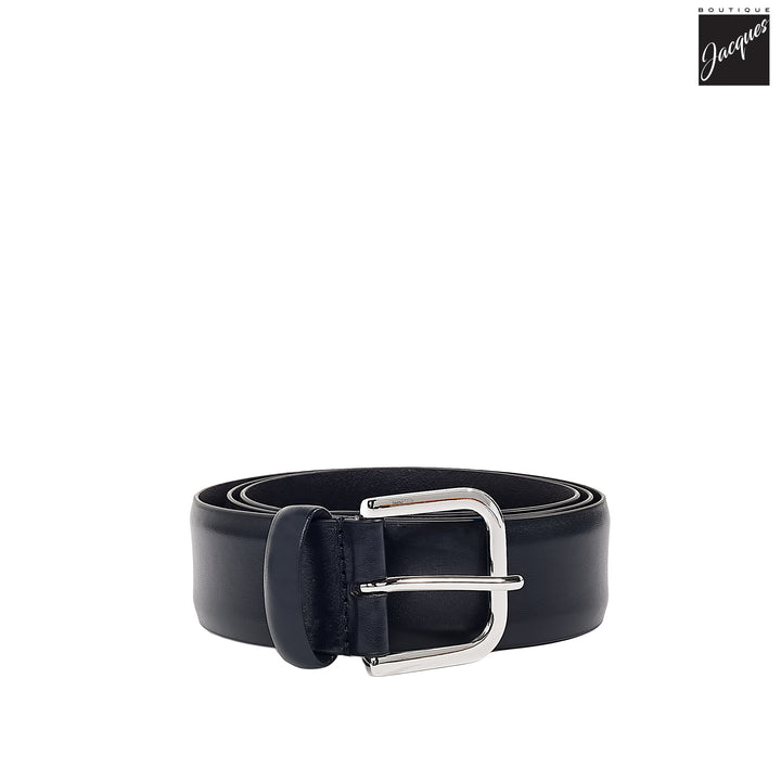 Navy Blue Nappa Calf Leather Belt - Anderson's