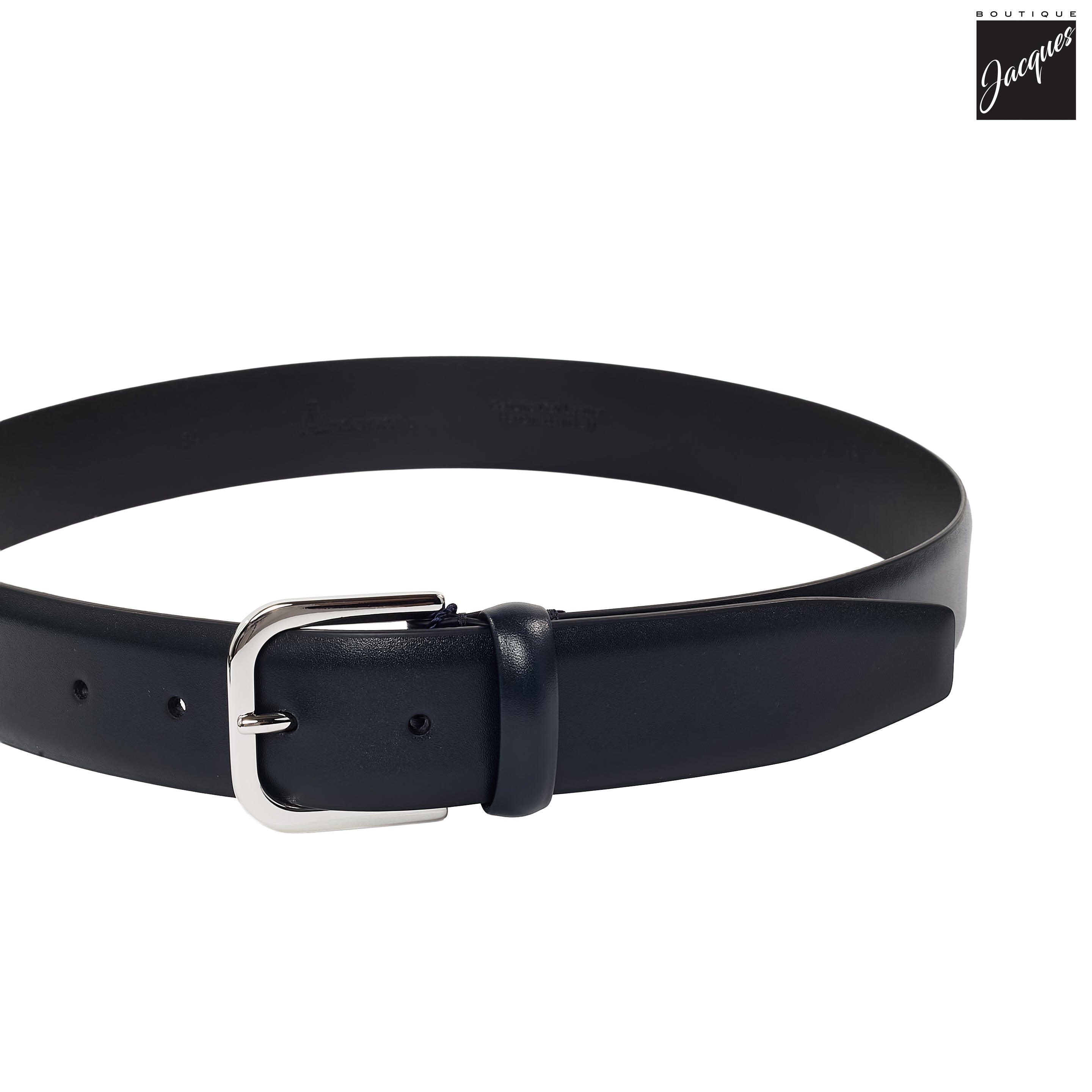 Navy Blue Nappa Calf Leather Belt - Anderson's