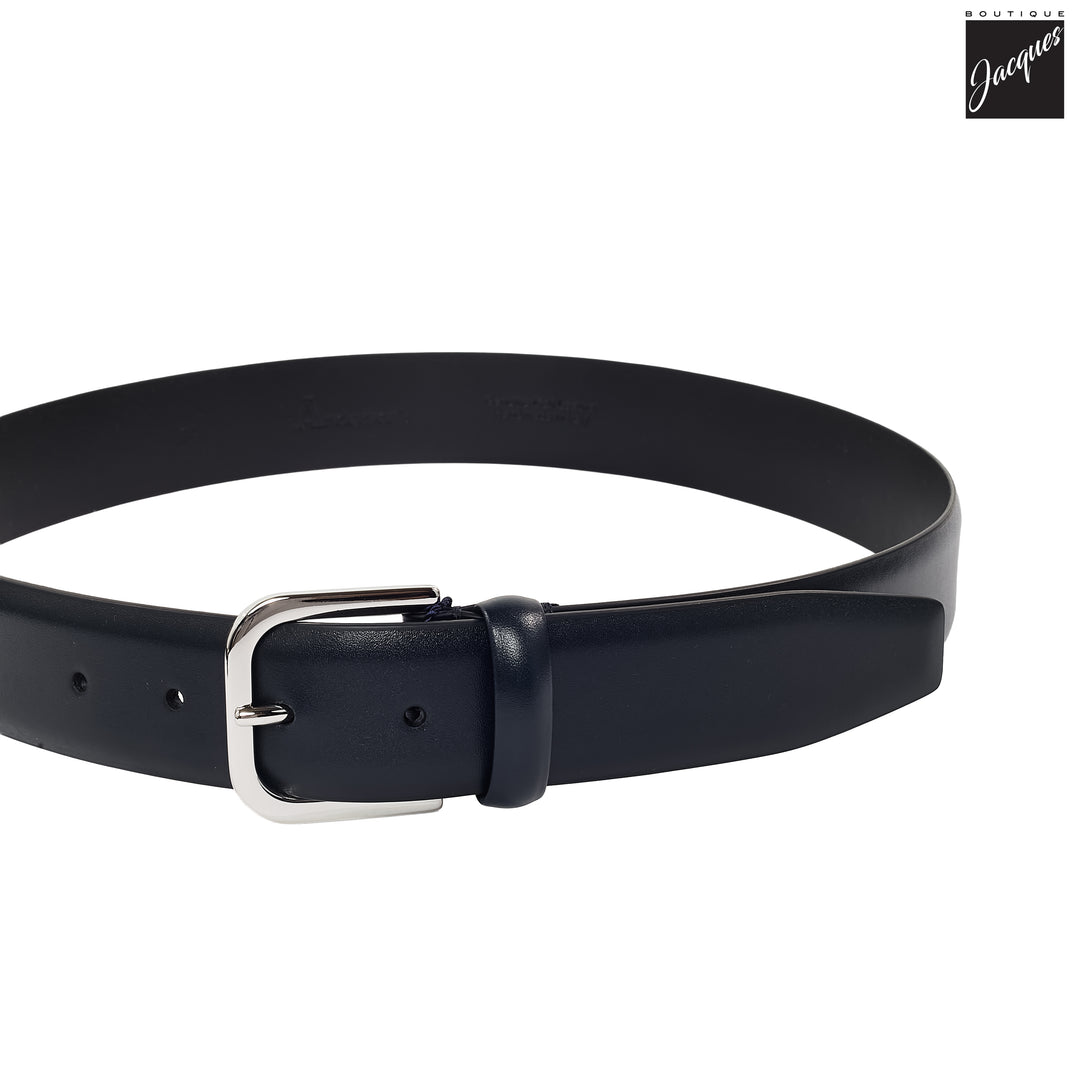 Navy Blue Nappa Calf Leather Belt - Anderson's