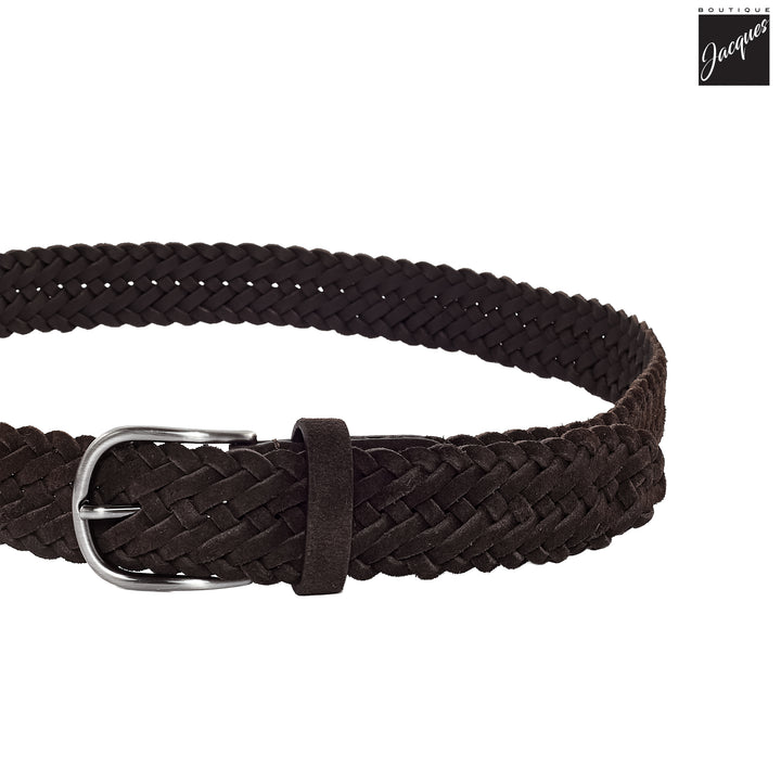 Brown Woven Suede Pin-Buckle Belt - Anderson's - Boutique Jacques International