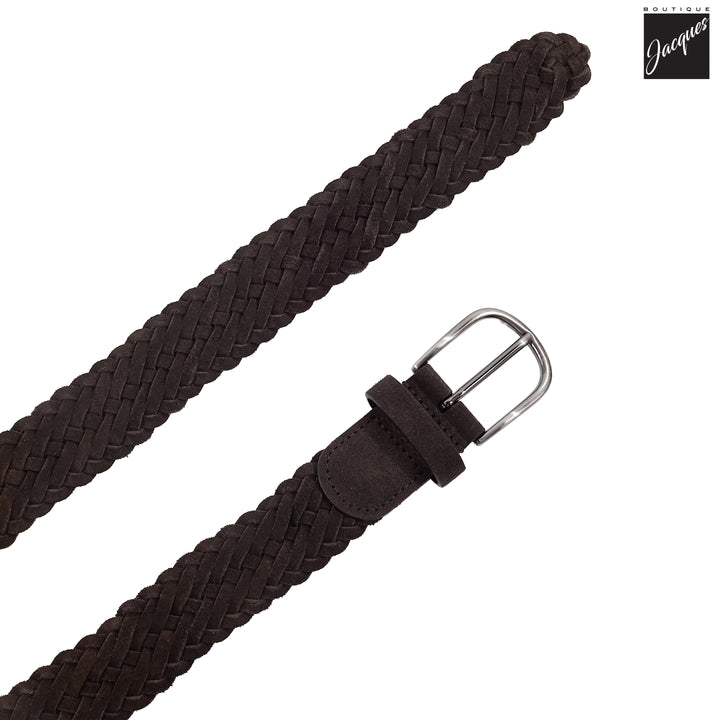 Brown Woven Suede Pin-Buckle Belt - Anderson's - Boutique Jacques International