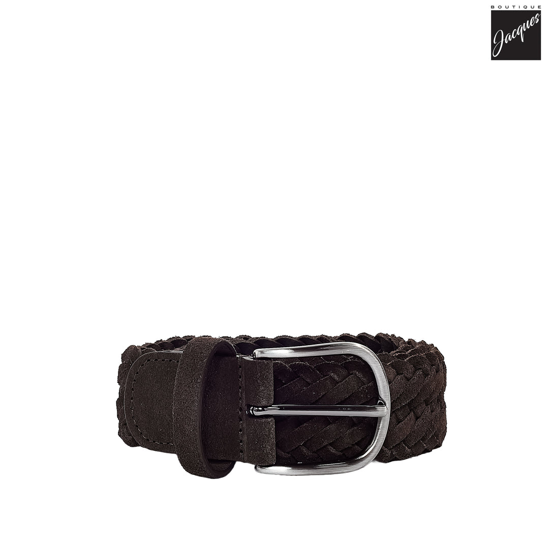 Brown Woven Suede Pin-Buckle Belt - Anderson's - Boutique Jacques International