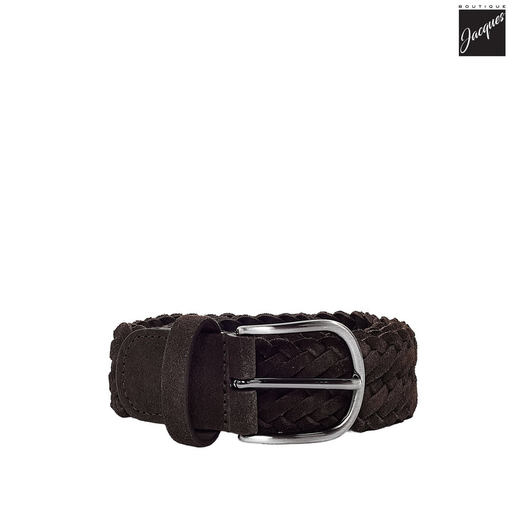Brown Woven Suede Pin-Buckle Belt - Anderson's - Boutique Jacques International