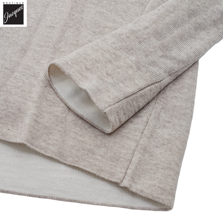 Beige / Milk Extra-Fine 14 Gauge Wool Crewneck - Fradi