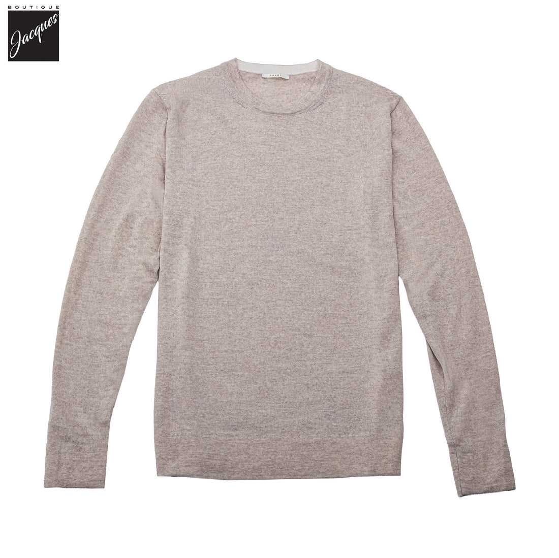 Beige / Milk Extra-Fine 14 Gauge Wool Crewneck - Fradi