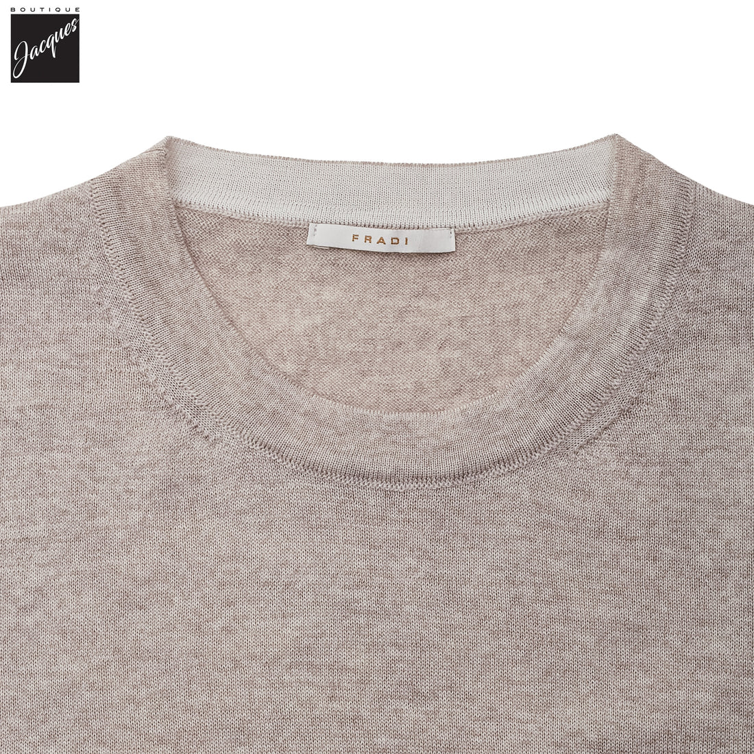 Beige / Milk Extra-Fine 14 Gauge Wool Crewneck - Fradi