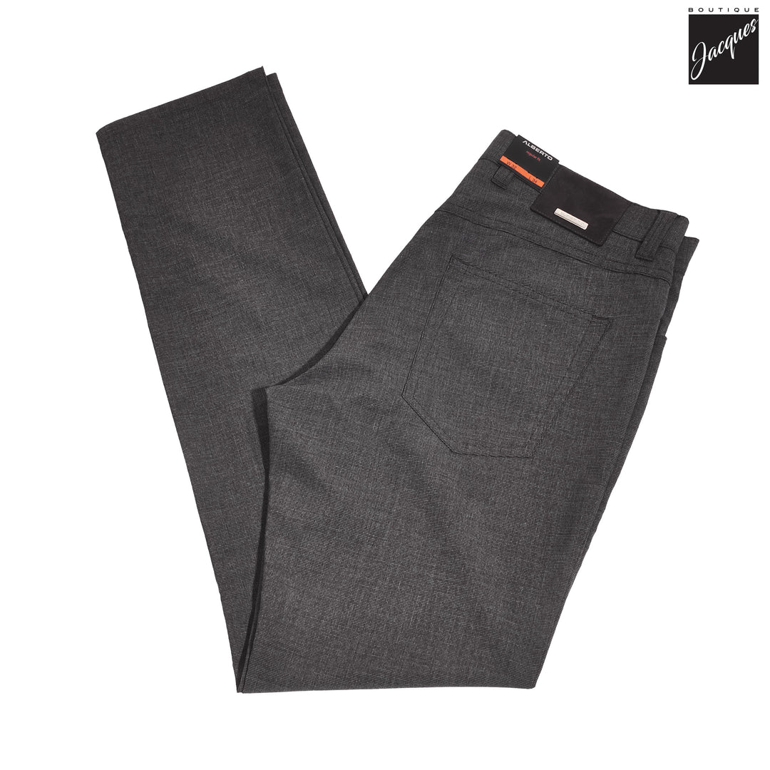 Charcoal Mini Pepita Pattern Ceramica Pipe Five Pocket Pants - ALBERTO