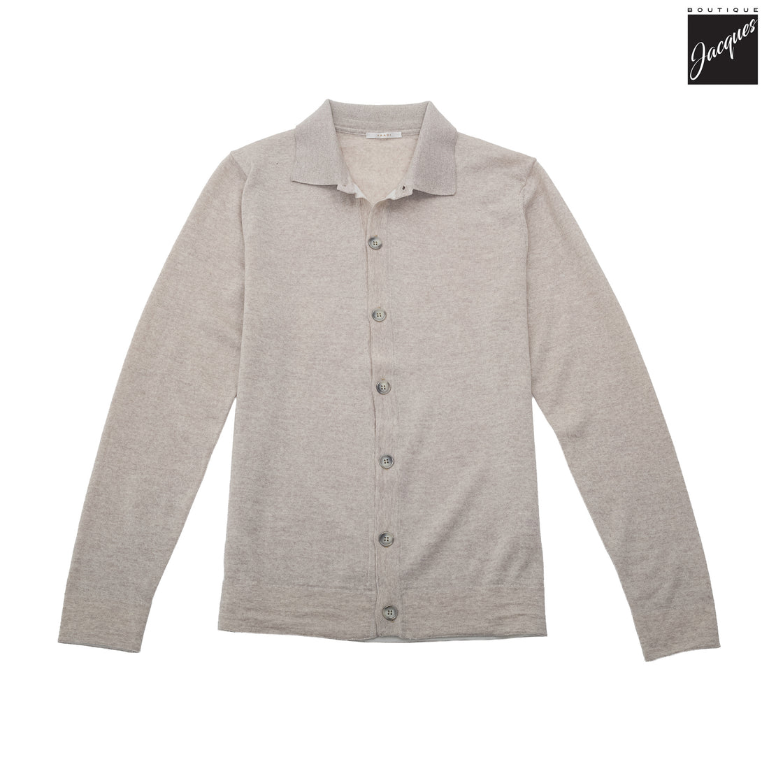 Beige Extra-Fine Virgin Wool Button Front Polo Shirt - FRADI