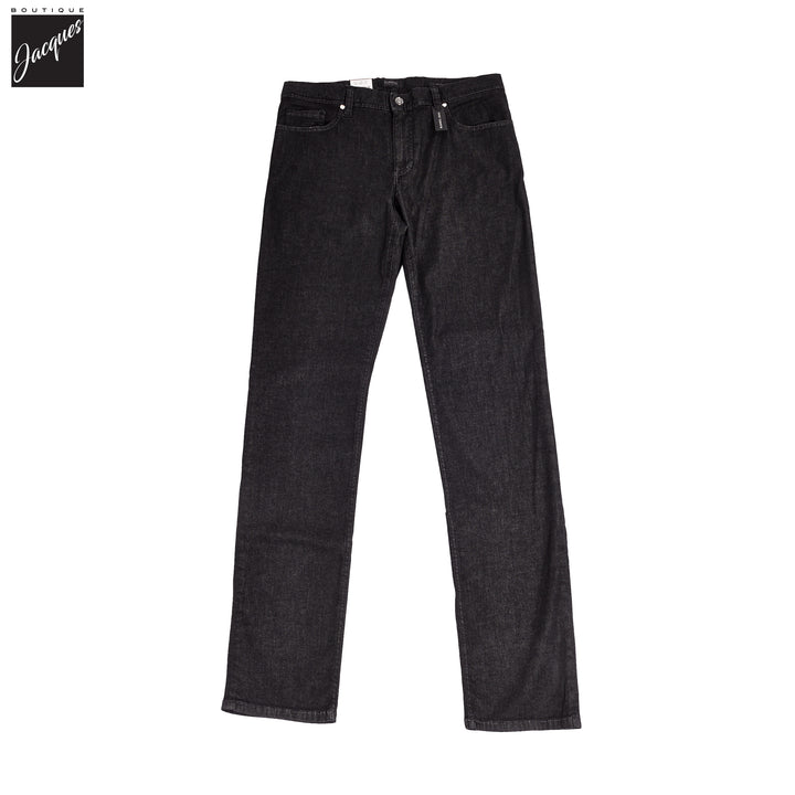 Black Ultralight Super-Stretch Pipe Regular Fit Premium Giza Denim - ALBERTO