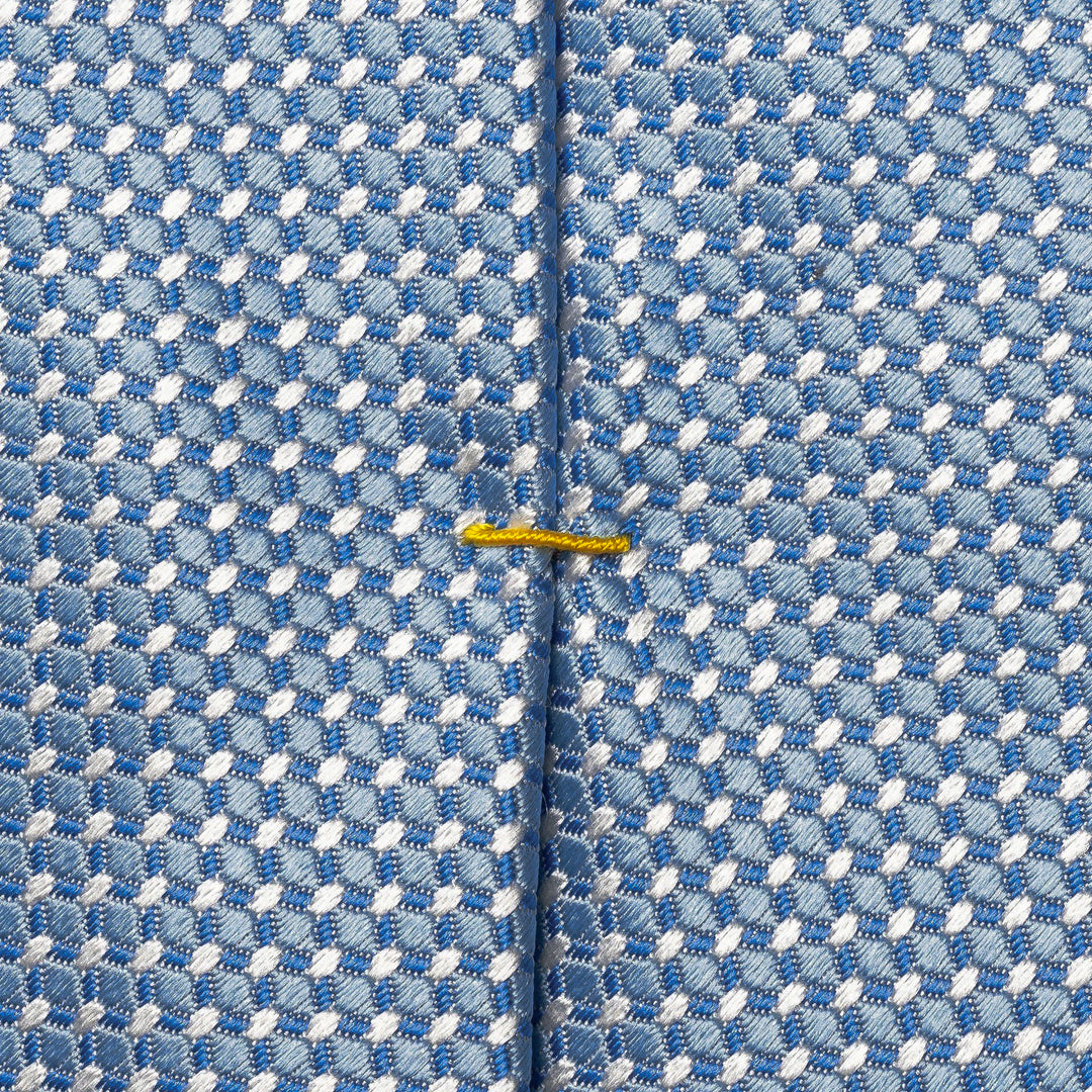 Light Blue Micro Pattern Woven Silk Tie - ETON - Boutique Jacques International