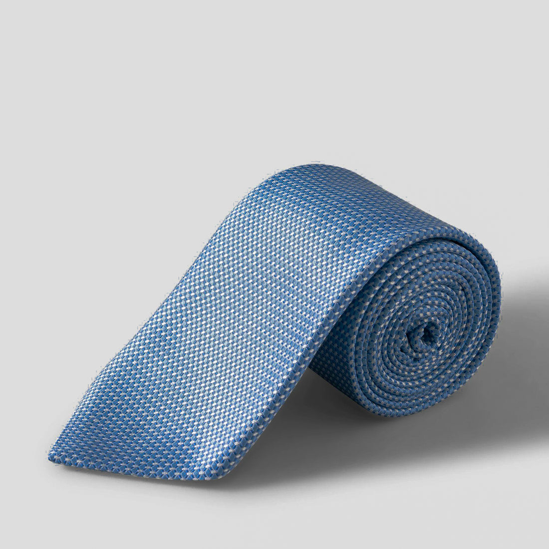 Light Blue Micro Pattern Woven Silk Tie - ETON - Boutique Jacques International