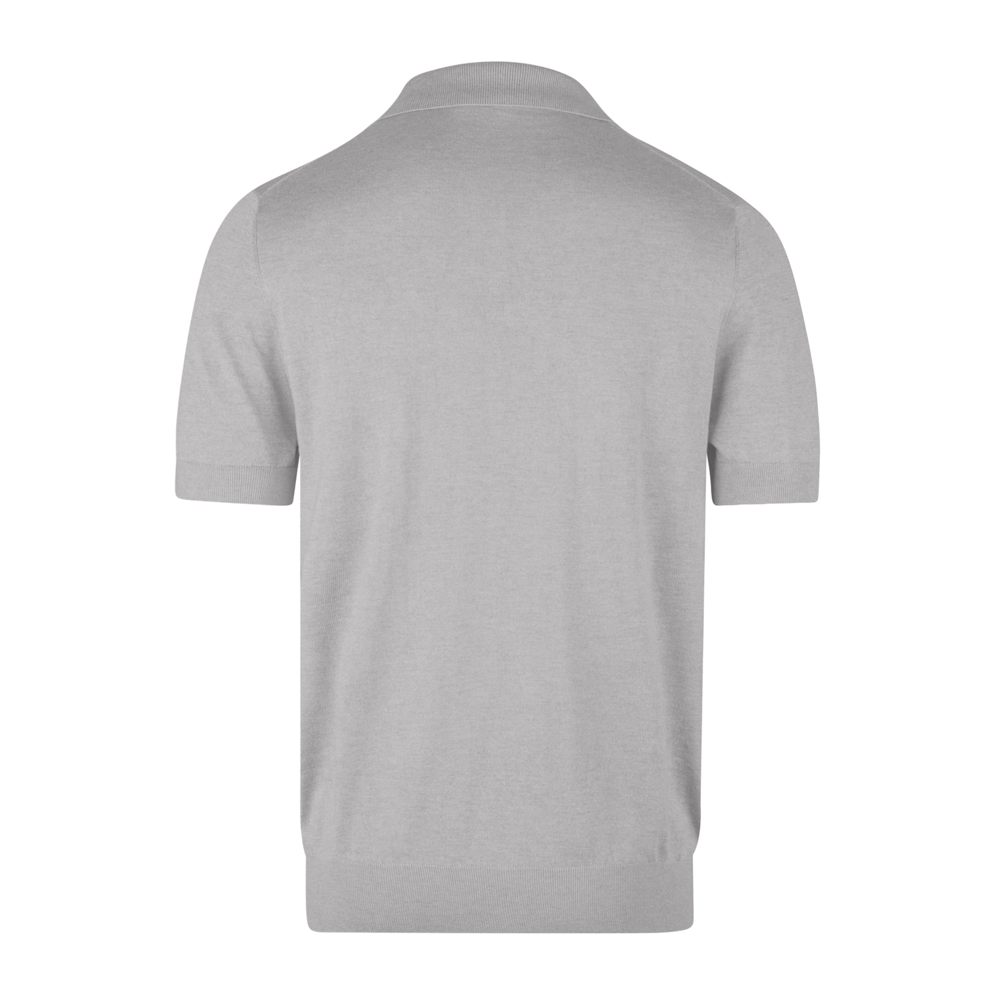 Gray Silk-Cashmere Johnny Collar Polo Shirt - Stenströms - Boutique Jacques International