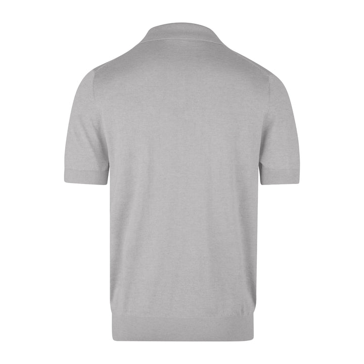 Gray Silk-Cashmere Johnny Collar Polo Shirt - Stenströms - Boutique Jacques International