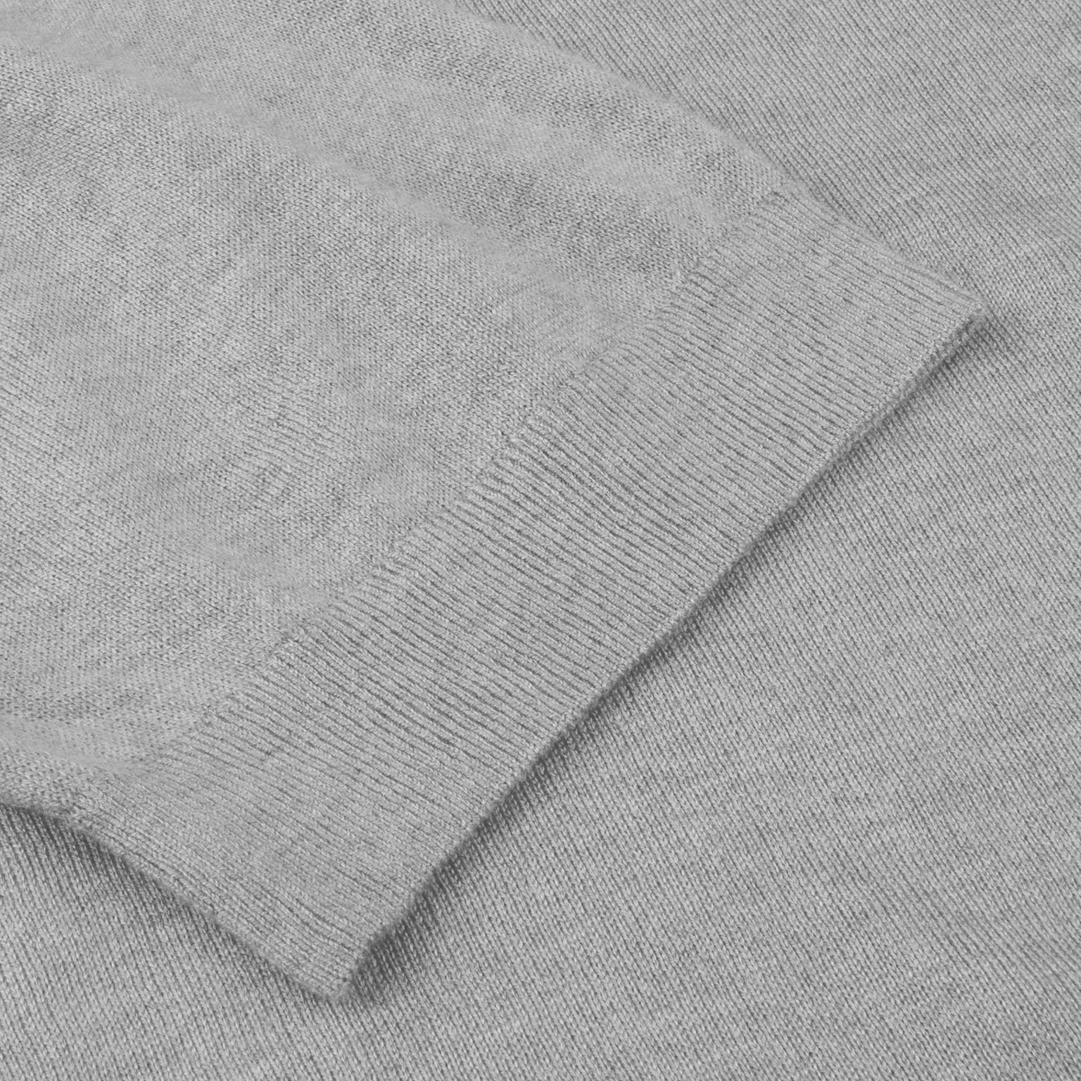 Gray Silk-Cashmere Johnny Collar Polo Shirt - Stenströms - Boutique Jacques International
