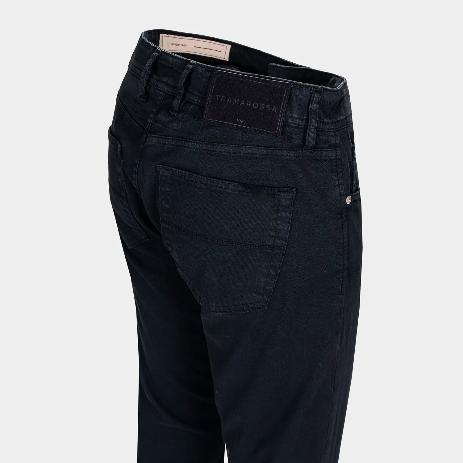 Dark Blue Soft Dye Michelangelo Super-Stretch Five Pocket Pants - TRAMAROSSA - Boutique Jacques International